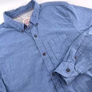 FatFace Men's Blue Chambray Button Down Long Sleeve Tall Size L Shirt